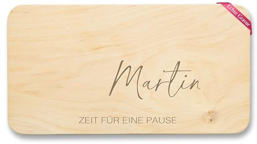 Frühstücksbrettchen Holz Natur - Statement - Zeit für eine Pause I Geschenk Pausen Brett I Brotzeitbrett - 22x12 - Holz - geschenkideen küche vesperbrett holzbrettchen frühstück bretter