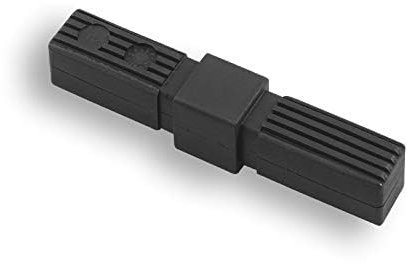 1 connecteur avec noyau en acier - Raccord de tuyau pour tube carré, plastique/polyamide Noir (2 broches, 30 x 30 x 2,0 mm)