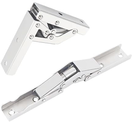 Qrity 2 PCS 90 Degree Folding Shelf Hinges, Cupboard Hinges, 90 Degree/180 Degree Cabinet Door Hinges, Hidden Door Shelf Holder Hinge with Fixing Screws