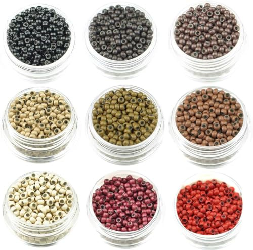 KOCONI Nano Rings Nano Beads-3mm Silicone Lined Hair Extension Beads 200 500 1000PCS (#13 Light Blond, Nano Silicone 1000PCS)