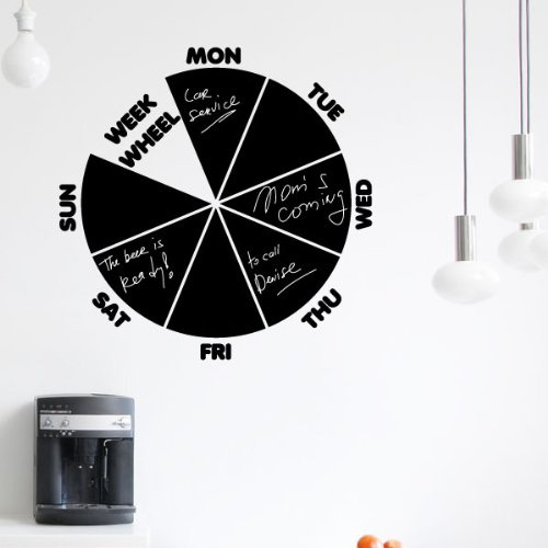 Ambiance Sticker Kreidetafel – Wandaufkleber, selbstklebend, abwischbar, wöchentlich – 55 x 55 cm
