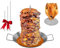 Sartén con brocheta, pincho vertical de carne, parrilla vertical de acero inoxidable con 3 picos de repuesto, placa de cocción para filetes, pollo, pescado, kebab (sartén de 9 pulgadas con 3 pinchos)