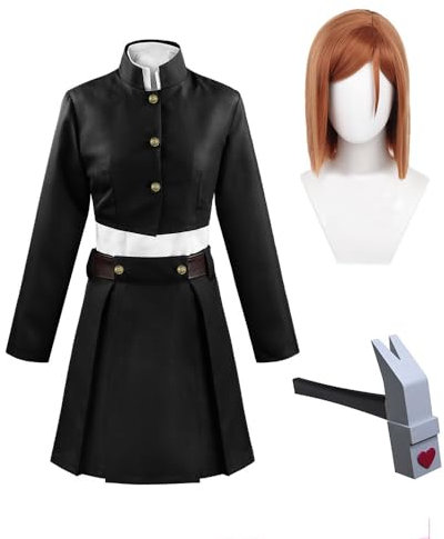 Nobara-Kugisaki Costume d'anime pour cosplay, uniforme scolaire Nobara-Kugisaki bleu/noir Ensemble complet de vêtements pour lycée japonais, déguisement de scène pour Halloween, fête