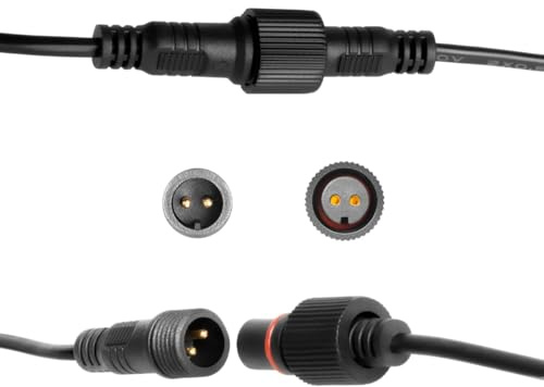 5m Verlängerungskabel 2- polig,12V Wassergeschützt IP67 für alle Mini- LED Einbaustrahler, 2 polig für Terrassenüberdachung Carport; Wintergarten, (2-Pin, 5X Meter)