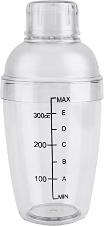 WPKD BLUEIY Cocktail Shaking Cup Mixer,Cocktail Shaker Mixing Mug,Shaker Drink Mixer,Transparent PC Resins with Scale Shaker Bottle Barware Tool for Home Party Bar Shop (300ml)