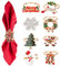 Weihnachten Serviettenringe, 8pc Weihnachten Thema Serviette Schnallen Schneemann Rentier Santa Strümpfe Schneeflocke Serviette Schnalle, Serviettenhalter Tischdekoration für Hochzeit Weihnachten