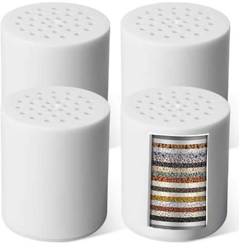4 filtros de ducha universales de 22 niveles, filtro de ducha, descalcificador de agua, elimina el cloro, metales pesados, hierro, olores, cal, filtro de ducha para agua calcárea, piel y cabello más