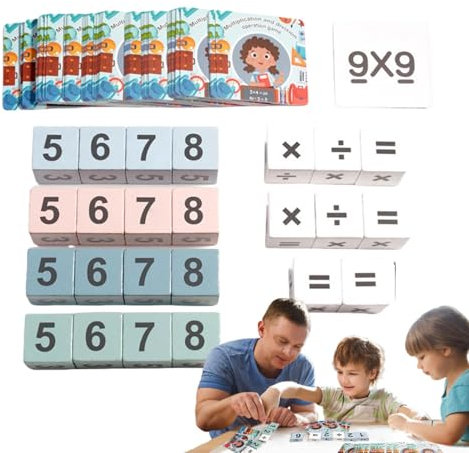 Wooden Math Board Toy | Math Table Board Game | Multiplication Board Games | Wooden Table Game Family Travel Game | Portable Wooden Math Board Toy for Kids Learning Game