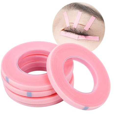 Lunamoon 5 Rollen Wimpern Tape Wimpernverlängerung Band Wimpern Klebeband Isolations Micropore Lash Tape Wimpernband für Wimpernverlängerung (4mm tape pink)