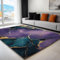 Teppich 160 x 230 cm, Home Waschbarer Kurzflor Teppiche Textur Achat Marmor Modernes Wohnzimmer Schlafzimmer Korridor Weicher Rutschfester Teppich Büro Bereich Dekor, Lila Grün