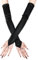 Wisebom Lange Handschuhe Damen Satin Fingerhandschuhe Damen Abendhandschuhe Halbhandschuhe für Opera Fest Party, Maskerade, Cosplay-Kostüme, Halloween-Party (Schwarz, Universalcode)