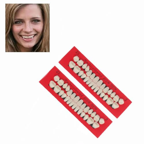 Wxinsheng Remplissage des Dents,112 pièces Sets Dent Temporaire en Résine Synthétique,Dents Artificielles pour Prothèse Dentaire,Halloween et Théâtre Facile à Coller
