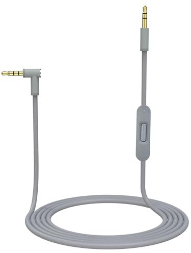 Ersatz Aux Kabel, Stereo-Audiokabel 3,5mm Klinkenkabel Kabel mit Inline-Mikrofon und Steuerung Kompatibel mit Beats Solo4/Solo 3/Solo 2/Studio 2 3/Pro/Detox/Executive,/Mixr/Wireless Kopfhörer (Grau)