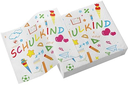 Nexum Servietten Deko Set 33x33cm für Einschulung Schulanfang Junge Mädchen Party Zubehör und Oktoberfest Bayrische Deko mit O'zapft is Prost Girlande aus Wabengewebe Bierfest (80stk)