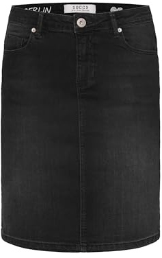 SOCCX Damen Jeansrock to:NY Black Used, S