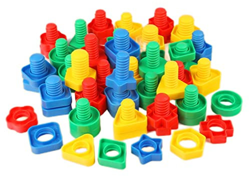 SunaOmni Giocattolo per Bambini con Dadi e bulloni, Set di Viti e Dadi, Giocattolo per l'ordinamento dei Colori, da Costruzione per l'apprendimento dei Bambini in età prescolare.