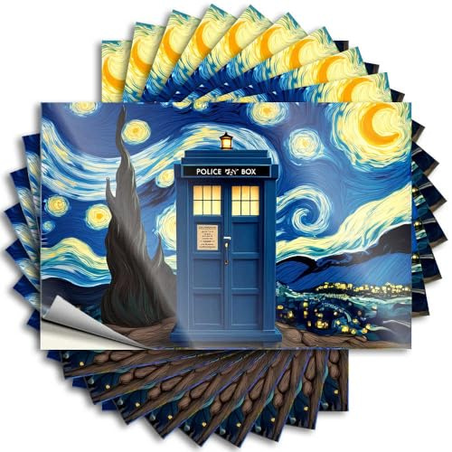 Lustige Autoaufkleber Sternennacht mit den Tardis-Aufklebern, lustige Aufkleber für das Auto (12 x 18 cm)