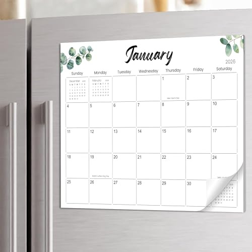 2026 Magnetic Fridge Calendar A4-12 Month Fridge Calendar from January 2026 to December 2026, Tear-Off Greenery Refrigerator Calendar, Stay Organized for Home, Office