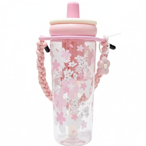 Lpitoy Kawaii Water Bottle for Girls Cute Water Bottles Aesthetic Drinking Bottle, Portable Leakproof Water Jug for School Sports and Travel Use