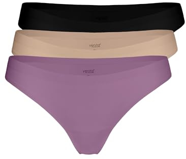 Yenita 3er Pack Damen String Invisible, Tanga ohne Nähte aus Mikrofaser