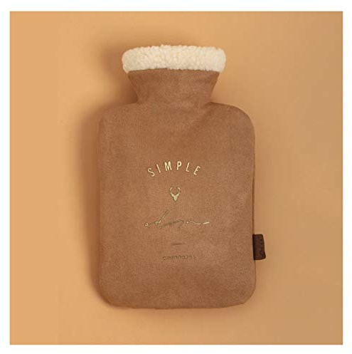 Hot Water Bottles Classic Rubber Bottle with Knit Cover Bag Reusable Portable Water-Filled(Bruin,S)