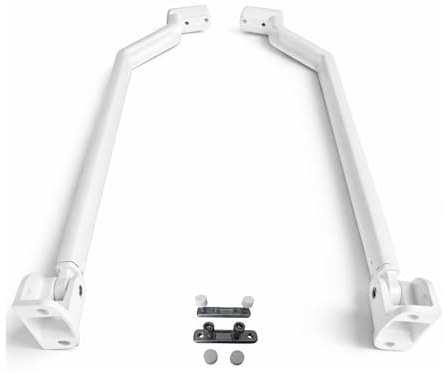 TELKES - Juego Brazos de Toldo Blanco Punto Recto 100 centímetros | Brazos para Pared Ventana Balcón Exterior | Recambio Resistente | Toldo Aluminio Lacado Alta Durabilidad (100 Cm, Blanco)