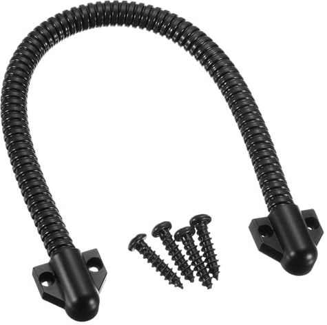 TA-VIGOR 1 Pcs Flexible Door Loop, 400mm x 9.5mm Armored Wire Protection Sleeve, Door Wire Conduit Transfer Loop Power Cable Protector, Armored Sleeving with Ends