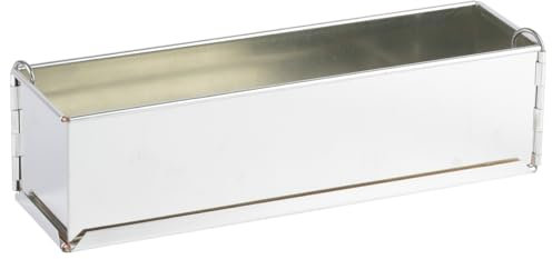 Gobel 119720 Moule à Pâté Long Uni à Charnières Fer Blanc fond démontable 35*8 cm