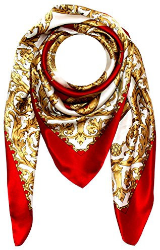 Lorenzo Cana Damen Seidentuch aufwändig bedruckt Tuch 100% Seide 100 cm x 100 cm harmonische Farben Damentuch Schaltuch