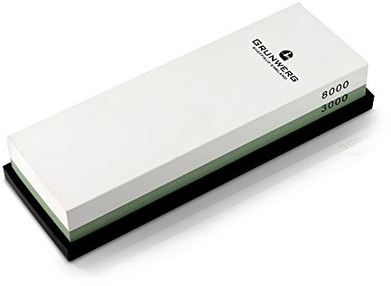 Grunwerg Combination Double Sided Whetstone Knife Sharpener, 8000/3000 Grit