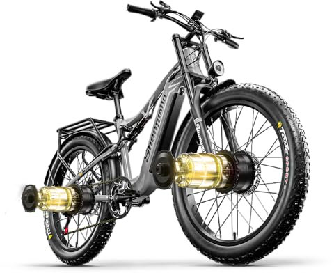 Shengmilo Vélo électrique S600 pour Adulte, Double Moteur, Batterie Amovible 48 V 17,5 Ah, Suspension intégrale, pneus Larges 26 x 30 Pouces, écran Couleur Yolin, VTT électrique