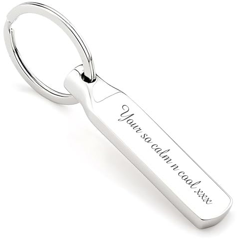 Personalised Polished Slim Chrome Design Keyrings for Men and Women | Car Key Accessories | Unique Keychains, Tags & Gifts | Ideal for Keys, Bags & Crafts | Custom Engraved.