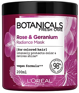 L'Oreal Botanicals Rose & Geranium Coloured Hair Enhancing Vegan Hair Mask 200ml (Packaging May Vary)
