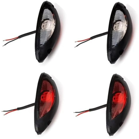 4 x Seite vertikal Marker rot LED Lichterkette weiß 12 V 24 V für LKW Anhänger Wohnwagen Wohnmobil Bus