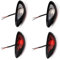 4 x Seite vertikal Marker rot LED Lichterkette weiß 12 V 24 V für LKW Anhänger Wohnwagen Wohnmobil Bus