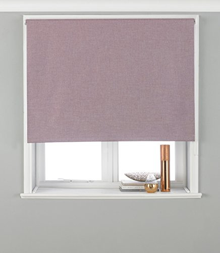 Eclipse Blackout Roller Blind - Mauve Purple - Ready Made (Fittings Included) - Temperature Control - Adjustable - 100% Polyester - 153cm width x 162cm drop (60 x 64 inches) - Made by Riva