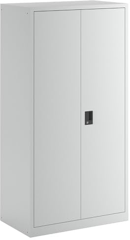 Lista Armoire à portes battantes avec 4 étagères Gris clair 1950 x 1000 x 580 mm