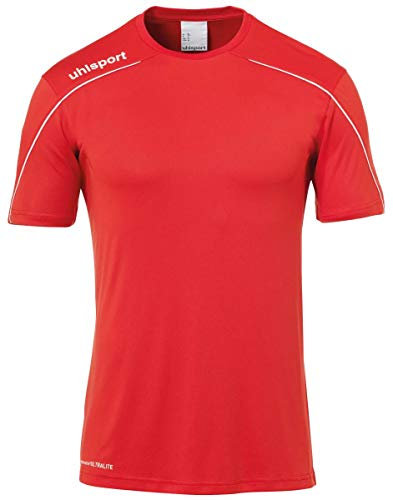 Uhlsport Stream 22 Short Sleeve Jersey Men, Fir Green/Fluo Green, Moisture Wicking Crew Neck Dry Tech, Size XXL
