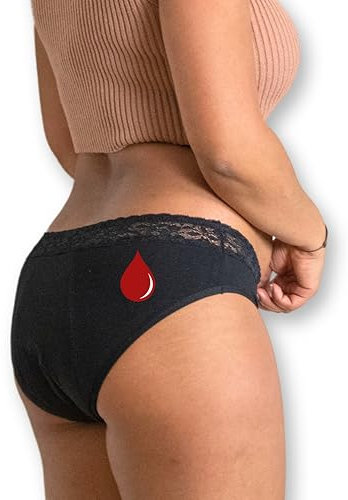 Oséclore Periodenslip - Ultra Saugfähig - Starke Blutung - Menstruation - Blasenschwäche - Waschbar und Wiederverwendbar - Bio-Baumwolle Oeko-TEX - Wäschesäckchen inklusive - (Flora - M)