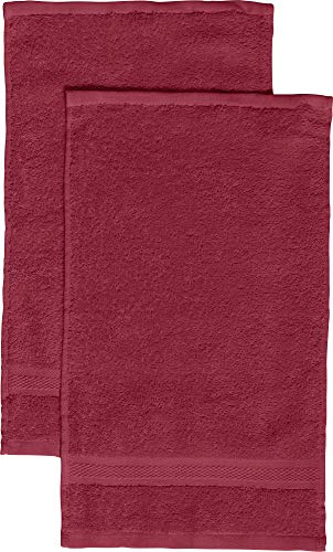 REDBEST Gästetuch 2er-Pack Chicago weinrot Größe 30x50 cm - saugstark, strapazierfähig, ideal für Reisen, Sport (weitere Farben)