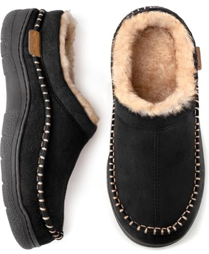 Zigzagger Outdoor Peluche Pantoufles Homme Hiver Chaussons Accueil Slippers Doublure Intérieure Douce Chaussures