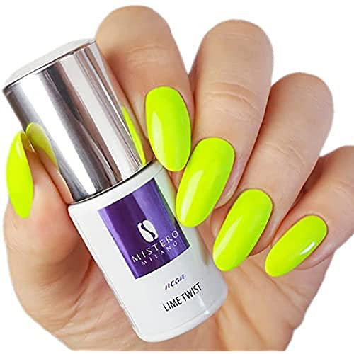 Mistero Milano Nagellack UV Neon – Led Nagellack – UV Nagellack – Nail Polish – Hybrid Neon Nagellack – 7ml Lime Twist