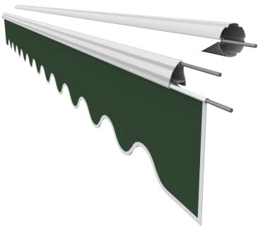 VANA Markisenstoff Volant für 3,5 m Markise Ersatzstoff Markisentuch Bespannung Sonnenschutz, nur Volant, fertig genäht, Maß 3,38 x 0,21 m, Design SPD014