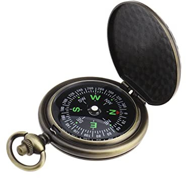 eMagTech Kompass im Retro-Stil, tragbar, für Camping, Überlebenskompass, Metall, Taschenkompass, Kinder-Kompass für Wandern, Camping, Jagd, Outdoor, Militär, Navigationswerkzeug