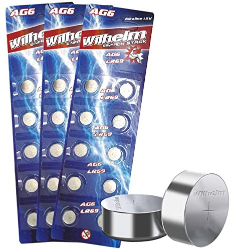 30 X Wilhelm AG6 LR69 - LR921-171 - 371 - GP71A Qualitätsbatterien 1,5 V Alkaline