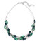 Bulinlin Damen Silber Perlenkette mit Kristall Statement Mehrreihige Boho Choker Halskette Modeschmuck Geburtstagsgeschenke für Frauen（13-Green）