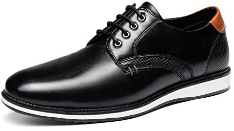 Bruno Marc Herren Anzugschuhe Schnürhalbschuhe Klassischer Business Derby Oxford Hochzeit Schuhe Schnürschuh Lederschuhe,Size 43,Schwarz,SBOX2225M-E