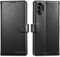 Lensun Custodia per Samsung Galaxy Note 10 Plus, Cover in Vera Pelle [RFID Blocking] Libro con Portafoglio Chiusura Magnetico Flip Custodie Cuoio per Galaxy Note 10 Plus/Note 10+ 5G–Nero
