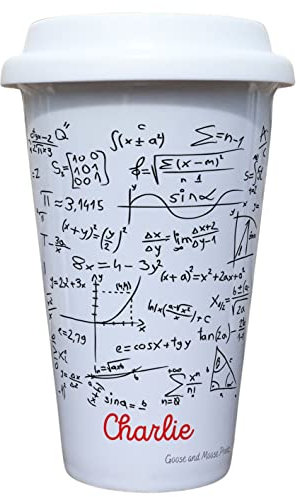 Maths Teacher Travel Mug Personalised - Gift for Economics Lover - Personalised Engineering Student Thermal Ceramic Insulated Travel Mug