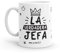 Puterful - Taza minimal con frase La verdadera jefa - Tazas originales para café - Resistente al microondas y lavavajillas